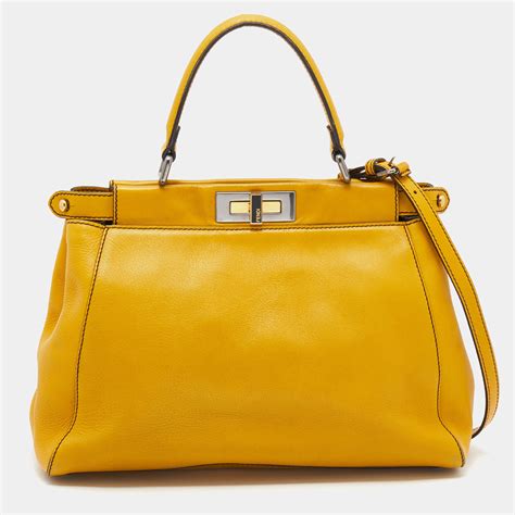 fendi peekaboo yellow|fendi peekaboo satchel.